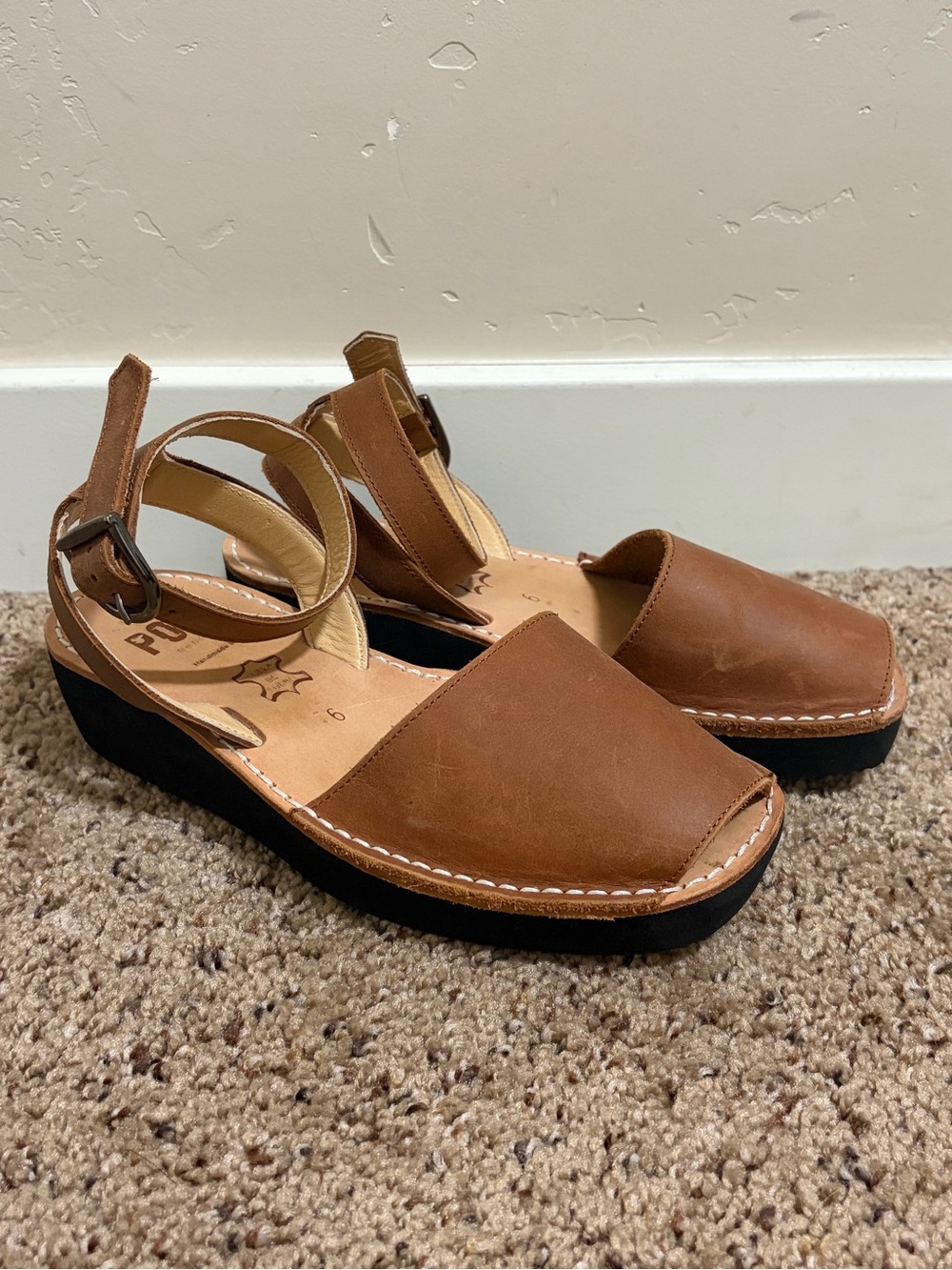 Pons 524 Mediterranean Brown Avarca Sandals Women’s Size 6